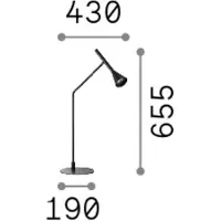 Ideal Lux LED-bordlampe Diesis, nikkel, høyde 65 cm, dimmer