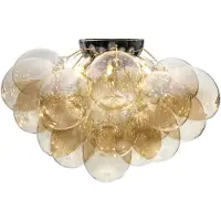 By Rydens taklampe, stor, ravfarget, glass, Ø 70 cm, G9