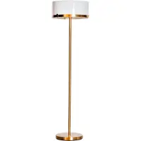 By Rydens gulvlampe Marcel, messing/hvit, høyde 150 cm