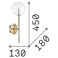 Ideal Lux vegglampe Equinoxe, krom/røykgrå, høyde 45 cm