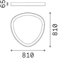 Ideal Lux LED-taklampe Gemini, hvit, 81 cm, 4000 K, av/på