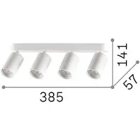 Ideal Lux downlight Dynamite Round messing 38 cm med 4 lyskilder