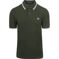 Fred perry for man. M3600 Green Twin Tipped Polo Shirt (3XL), Casual, Cotton, Short sleeve
