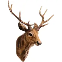 Jojomino 45cm Nordic Lucky Deer Wall Hanging Sculpture Light Luxury Animal Statue Skull Decor Home Decor