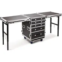 Trojan Pro 5-Drawer Dual Table Heavy-Duty Wheeled Flight Case - Nearly New