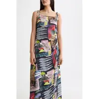 Scotch & Soda Tied Straps Draped Ermeløs Lang Kjole