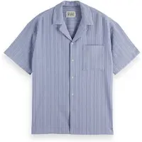 Scotch & Soda Tonal Striped Kortarmet Skjorte