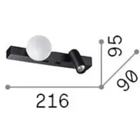 Ideal Lux LED-vegglampe Binomio i messing, bredde 22 cm, 2 lyskilder