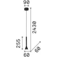 Ideal Lux LED-pendellampe Diesis, nikkelfarget, Ø 6 cm, metall