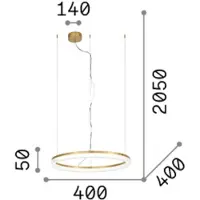 Ideal Lux LED-hengelampe Crown Ø 40 cm, hvit, metall