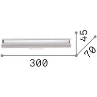 Ideal Lux LED-vegglampe Dorica i stålfarge, høyde 30 cm, metall