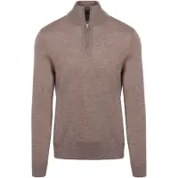 KING Essentials "Michael" Half-Zip Genser Merino Brun Størrelse