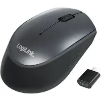 Logilink ID0160, Ambidekstriøs, Optisk, RF kabel-fri, 1200 DPI, Sort