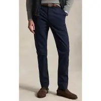 Ralph Lauren for man. 710979503002 Jarrett navy Slim Fit satin pants (33/34), Casual, Cotton, Classic