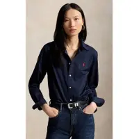 Ralph Lauren for woman. 211A92177014 Navy Classic Fit cotton twill shirt (M), Casual, Long sleeve