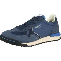Pepe Jeans for man. PMS600027 Marvin Match Navy Sneakers (46), Fabric, Flat, Laces, Casual, Sport