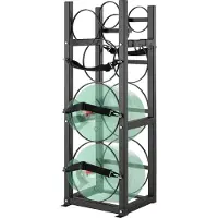 Vevor Kjølemiddeltankstativ, med 2 x 14,6 kg og 3 andre små flasketanker, sylindertankstativ 30,8 x 30,9 x 122,8 cm, kjølemiddelflaskestativ og holdere for freon, gasser, oksygen, nitrogen