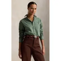 Ralph Lauren for woman. 211910743513 Green Relaxed Fit striped cotton shirt (S), Casual, Long sleeve