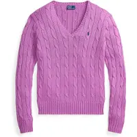Ralph Lauren for woman. 211971870513 Pink cable knit cotton sweater (XS), Casual, Long sleeve
