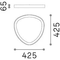 Ideal Lux LED-taklampe Gemini, svart, 42 cm, 4000 K, av/på