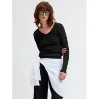 JJXX Freya Straight Fit T-skjorte Med Lange Ermer Og V-hals
