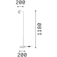 Ideal Lux gulvlampe Dodo, svart, høyde 118 cm, metall, med dimmer