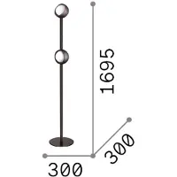 Ideal Lux LED-gulvlampe Bloom, høyde 170 cm, messing, 2 lyskilder