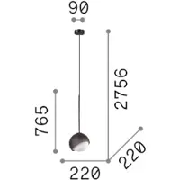 Ideal Lux hengelampe Bloom, Ø 22 cm, messing, metall/glass