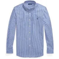 Ralph Lauren for man. 710928254008 Slim fit blue stretch poplin shirt (XXL), Casual, Cotton, Classic, Long sleeve