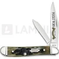 Case Cutlery Pocket Worn Olive Green Bone Peach Seed Jig Peanut foldekniv