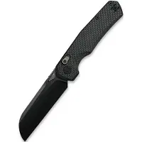 Kunwu Knives Chad - DLC - Carbon Fiber foldekniv, svart