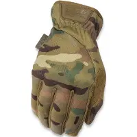 Mechanix FastFit Multicam hansker, størrelse S, røyktfarget mansjett, 0,6 mm kunstlær, TrekDry, touchscreen