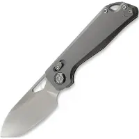 Kunwu Knives Pulsar XL - Satin - Titanium foldekniv, Orange Peel Texture