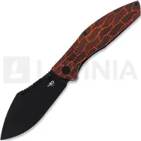 Bestech Lockness - Blackwash - G10 foldekniv, svart, oransje