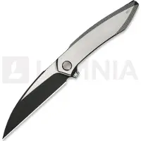 We Knife Fluxor, Satin/Black Titanium, Black Stonewash/Satin