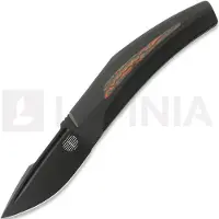 Reate Small Krypton foldekniv, Black Ti/Lava Flow CF, Black PVD