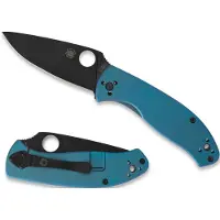 Spyderco Tenacious Blue Ti foldekniv, svart
