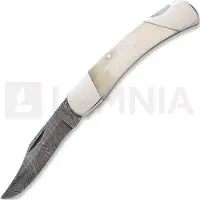 Bear & Son White Smooth Bone Lockback foldekniv