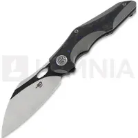 Bestech Nogard foldekniv, black-blue marble carbon fiber