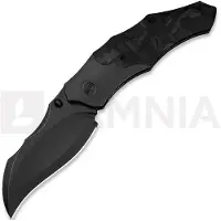 We Knife Orc Boss foldekniv, Black Ti/Shredded CF, Black Stonewash