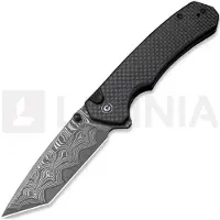 CIVIVI Button Lock Brazen Damascus foldekniv, Twill Carbon Fiber