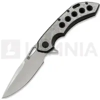 Olamic cutlery Wayfarer 247 CTS-XHP Drop Point foldekniv, Blasted Ti & Fedokume
