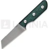 Straight Line Scorer - Stonewashed - Green Burlap Micarta kniv