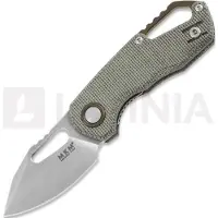 MKM Knives Isonzo M390 Clip Point foldekniv, green canvas micarta