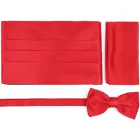 Suitable Cummerbund Sløyfe Pochet Sett Rød