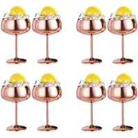 Torribaly Copper Coupe Champagne Glasses Set Of 8 Stainless Steel Vintage Martini Cocktail Glass Wine Goblet