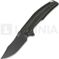 Reate Jack Jr. foldekniv, Black Aluminum, Black DLC