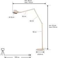 LUCANDE gulvlampe Silka, 216 cm, beige, justerbar, E27