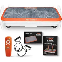 24hShop Vibroshaper Powerfit vibrasjonsplate / treningsplate med 99 hastigheter / hjemmetrening med motstandsbånd