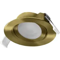 Osram LED innfelt spot, sett med 3 stk., 2 700 K, 120°, messing, Ø 9 cm